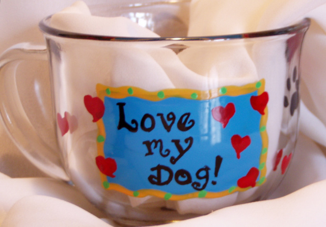 Love my Dog- Coffee/Tea/Soup mug- Blue